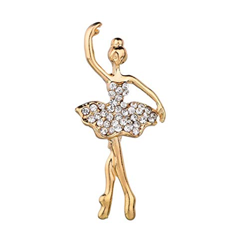 AILUOR Bailarín de Ballet de Cristal de Las Mujeres Broche de Oro Ajustable