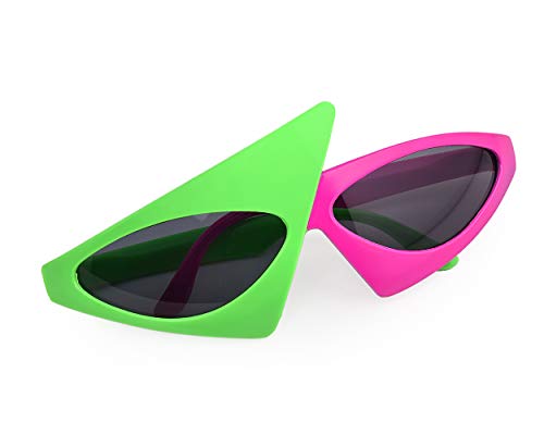 SCSpecial Novedad gafas de sol de fiesta 80s gafas asimétricas de color rosa y...