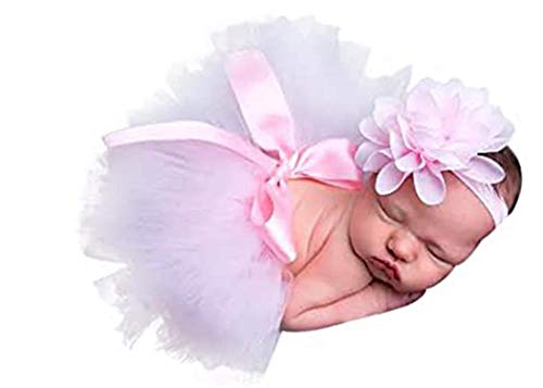 Bebé recién nacido Tutu Ropa Falda Tocado Flor Foto Fotografía Prop Outfit,...