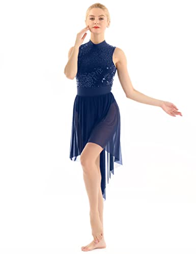 IEFIEL Maillot Lentejuelas de Danza Ballet para Mujer Vestido de Danza...