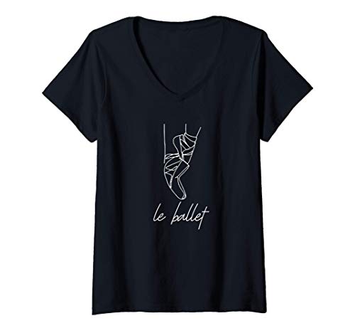Mujer Le Ballet Pointe Shoe Terms Dance Camiseta Cuello V