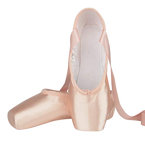 Bezioner Zapatos de Punta Satén Zapatillas de Ballet con Puntera de Gel de...