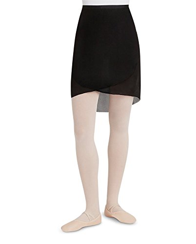 Capezio Georgette Long Wrap Skirt Faldas, Negro, M-L para Mujer