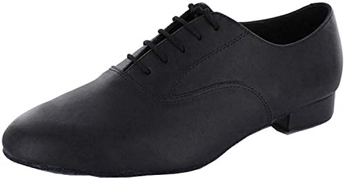 Minitoo JF250501 - Zapatos de baile latino de piel para hombre, color Negro,...