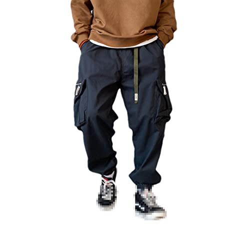 Pulcykp Streetwear Hip Hop Pantalones cargo sueltos para hombre Harajuku Joggers...