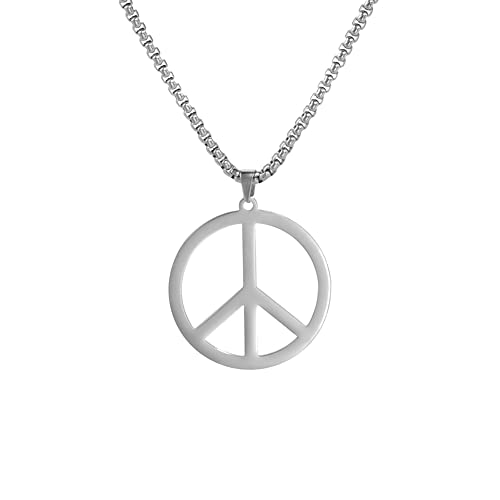 Collar con símbolo de paz estilo hippie, collar con colgante de símbolo de...