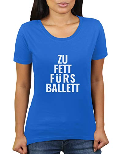 KaterLikoli - Camiseta de ballet para mujer azul real L