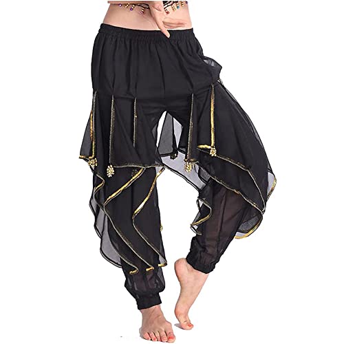 Leemiman Disfraz de danza del vientre para mujer, pantalones de harén tribales...