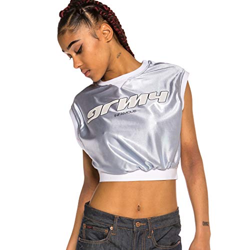 GRIMEY Crop Top Chica Acknowledge SS20 Silver-S