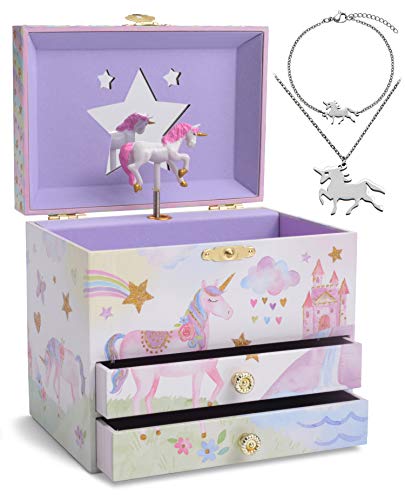 Jewelkeeper - Caja musical unicornio y juego de joyas de niñitas - 3 regalos de...