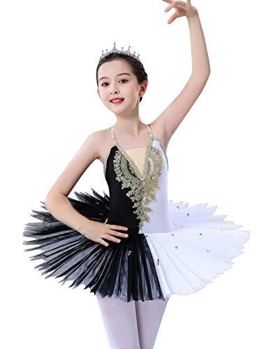 Z&X Vestido de tutú de ballet blanco y negro cisne Lago trajes de ballet para...