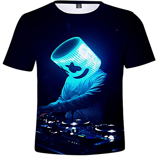 FLYCHEN Camiseta para Niños 3D Impresión Gráfica DJ Música Electrónica Cool...