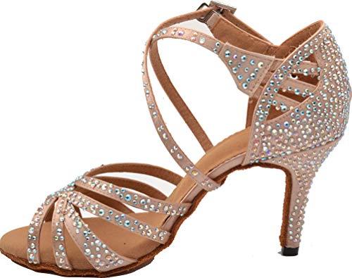Zapatos de baile profesionales de baile para mujer con diamantes de imitaciÃ³n,...