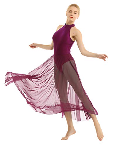 inlzdz Lyrical - Vestido de ballet para mujer, estilo halter, moderno,...