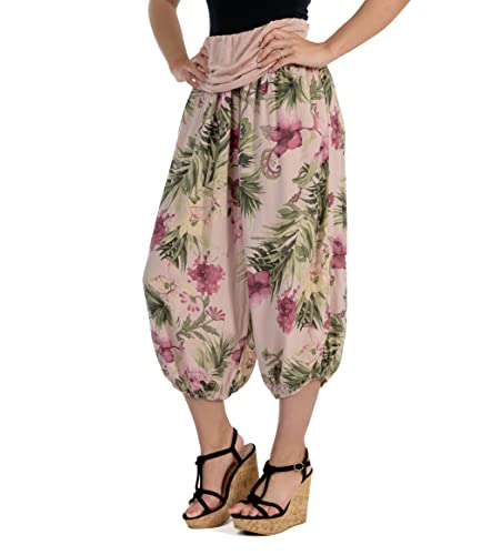 Malito 8938 - Pantalones de mujer con estampado floral, pantalones de harén...