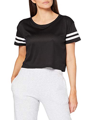 Urban Classics Ladies Mesh Short tee Camiseta, Multicolor (Blk/Wht 50), S para...