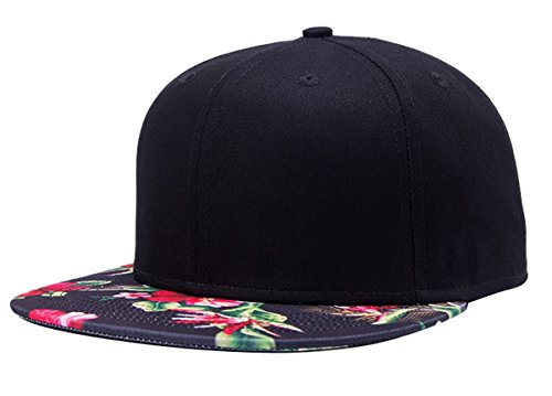 Aivtalk - Hip Hop Negro Sombrero Gorra de Béisbol Moda con Estampado Floral...