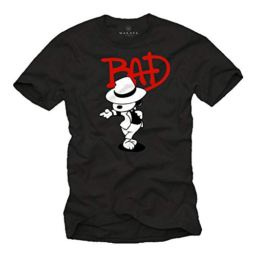MAKAYA Camiseta con Perro Bailando - Bad - Snoop Jackson Negro Talla XXL