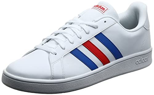 Adidas Grand Court Base, Zapatos de Tenis Hombre, FTWR White Blue Active Red, 43...