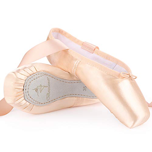 Zapatos de Danza de Punta Suave Zapatillas de Ballet para Principiantes con...