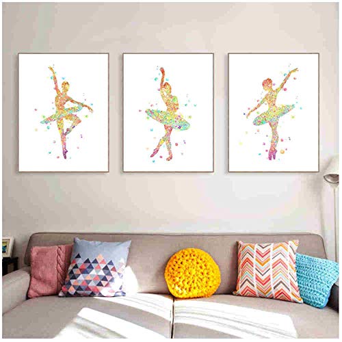 Cuadro en lienzo Arte de la pared Moderno y colorido Ballet Dance Poster Resumen...