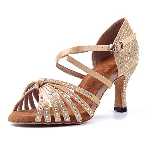 Naudamp Zapatos Baile Latinos Mujer Diamante de Imitación Mujeres Salón de...