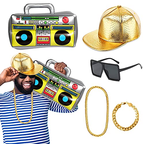JORAKI Conjunto de Disfraces de Hip Hop de los 80/90 con Sombrero de Hip Hop,...