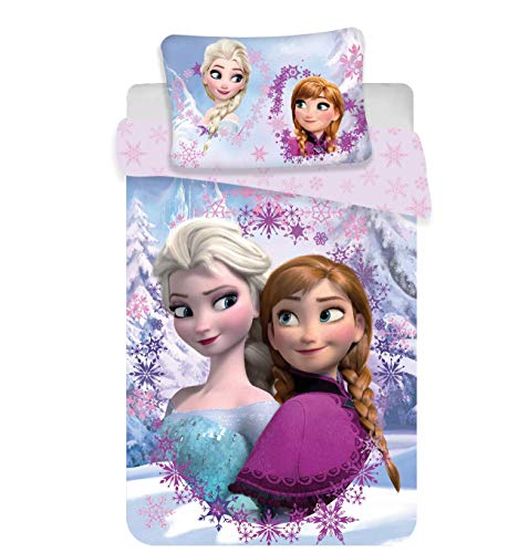Disney Frozen Anna Elsa - Juego de sÃ¡banas para cama individual, compuesto por...